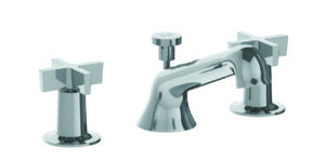 JONATHAN DECK MOUNTED 3 HOLE LAVATORY SET WITH CROSS HANDLE