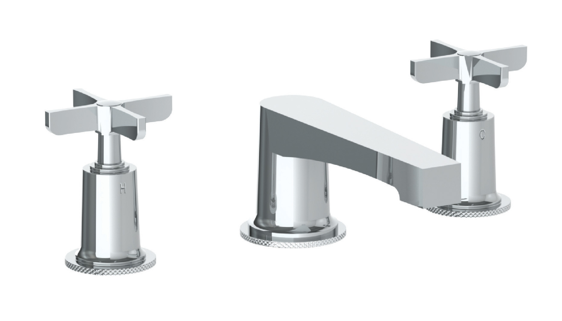 CROSBY DECK MOUNTED 3 HOLE LAVATORY SET WITH CROSS HANDLE