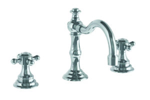CLAIRE DECK MOUNTED 3 HOLE LAVATORY SET WITH CROSS HANDLE