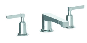 CROSBY DECK MOUNTED 3 HOLE LAVATORY SET WITH LEVER HANDLE