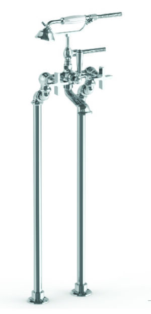 JONATHAN FLOOR STANDING BATH SET WITH HAND SHOWER WITH CROSS HANDLES