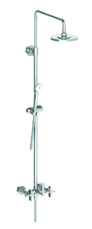 JONATHAN WALL MOUNTED EXPOSED SHOWER WITH HAND SHOWER WITH CROSS HANDLE