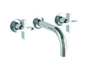 JONATHAN WALL MOUNTED 3 HOLE LAVATORY SET WITH CROSS HANDLE