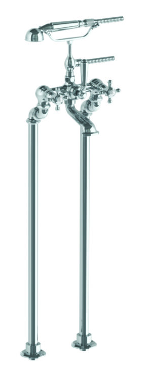MORGAN FLOOR STANDING BATH SET WITH HAND SHOWER WITH CROSS HANDLE