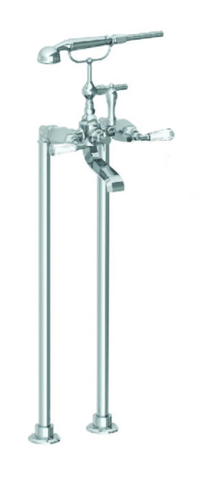 ADDISON FLOOR STANDING BATH SET WITH HAND SHOWER WITH CRYSTAL HANDLE