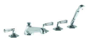 ADDISON ROMAN TUB SET AND HAND SHOWER WITH CRYSTAL LEVER