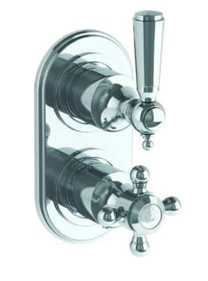 CLAIRE WALL MOUNTED MINI THERMOSTATIC SHOWER TRIM WITH CROSS HANDLE