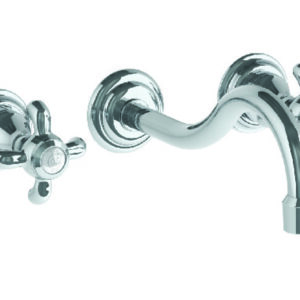 CLAIRE WALL MOUNTED 3 HOLE LAVATORY SET WITH CLAW HANDLE