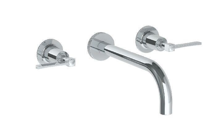 CROSBY WALL MOUNTED 3 HOLE LAVATORY SET WITH LEVER HANDLE