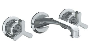 COLIN WALL MOUNTED 3 HOLE LAVATORY SET WITH CROSS HANDLE