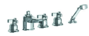 COLIN ROMAN TUB SET AND HAND SHOWER WITH CROSS HANDLE