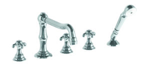 CLAIRE ROMAN TUB SET AND HAND SHOWER WITH CLAW HANDLE