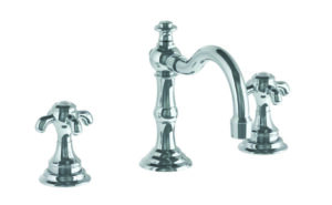 CLAIRE DECK MOUNTED 3 HOLE LAVATORY SET WITH CLAW HANDLE