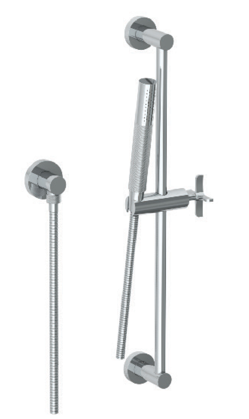 CROSBY POSITIONING BAR SHOWER KIT WITH CROSS HANDLE