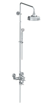 CLAIRE WALL MOUNTED EXPOSED SHOWER SET WITH CROSS HANDLE